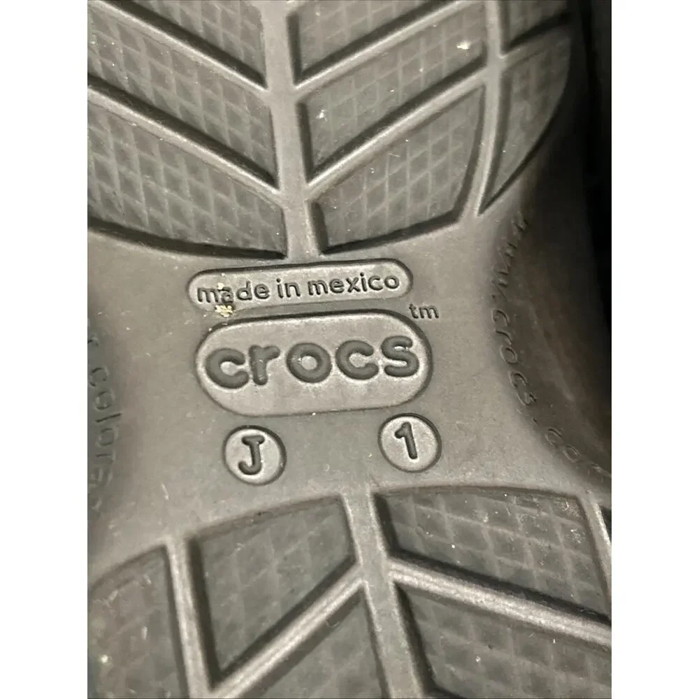 CROCS Shoes Slip On Clog Kids Sz J1 Brown Casual Sandal Rubber
